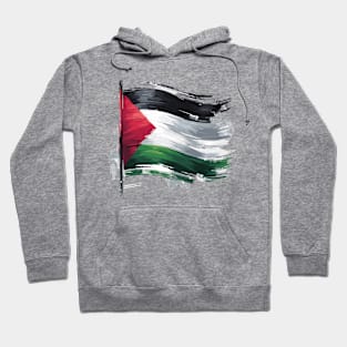 Abstract Brushstroke Palestinian Flag Hoodie